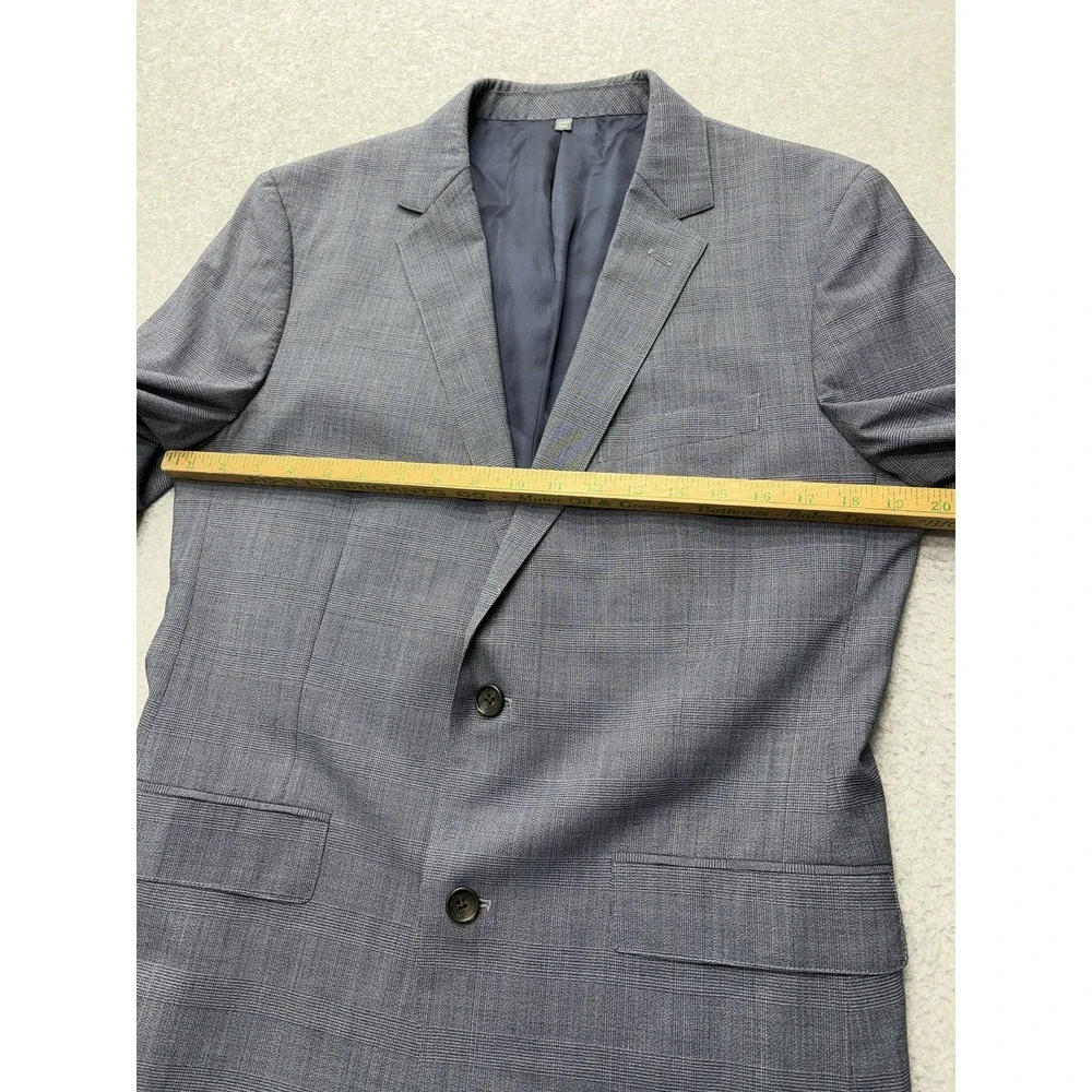 Bonobos Blazer Mens 40R Gray Check Marzotto Italian Wool Slim Fit 2 Button